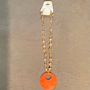 👚Shell Jewelry Set Orange with Silver hardware